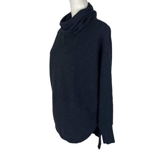 Allsaints Rio Roll Neck Sweater Hi-Lo Charcoal Gray Wool Cotton Size Medium - Picture 4 of 6